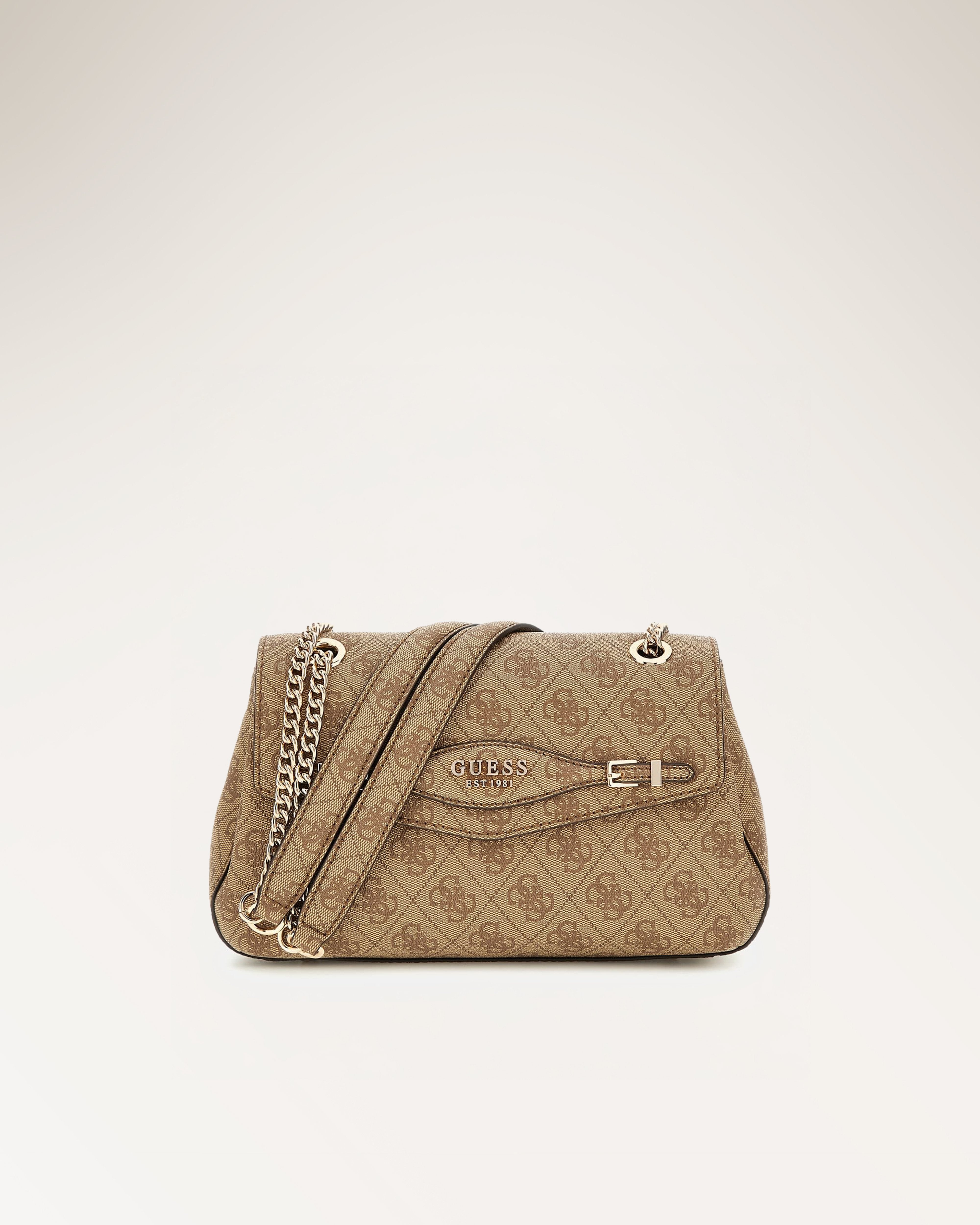 Sac Guess Katya Convertible – Bandoulière En Simili Cuir Latte, Logo Visible