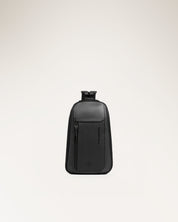 One-Shoulder Bag in Leather and Fabric