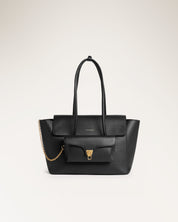 Handbag Grained Leather Noir