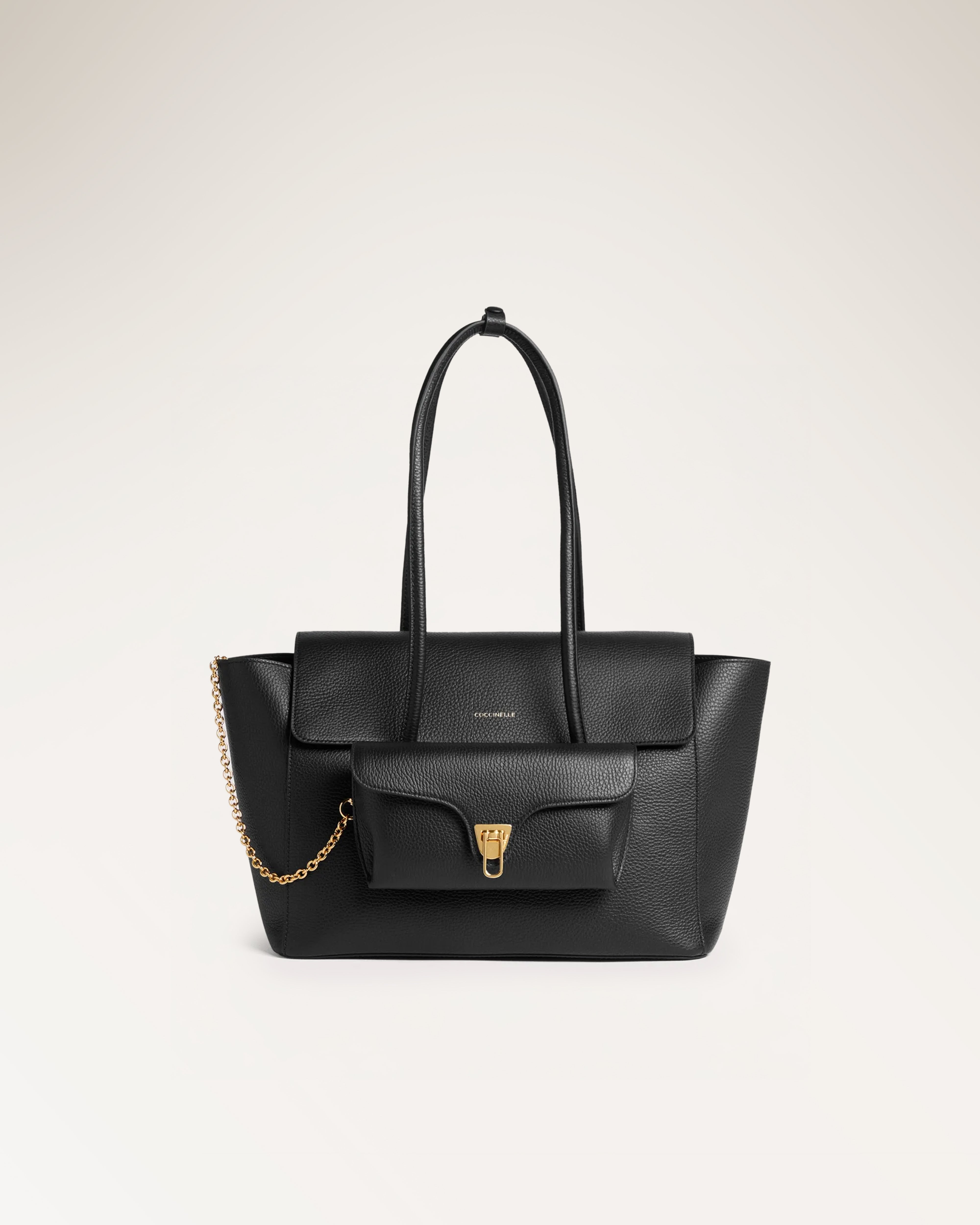 Handbag Grained Leather Noir