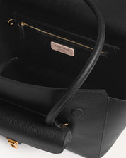 Handbag Grained Leather Noir