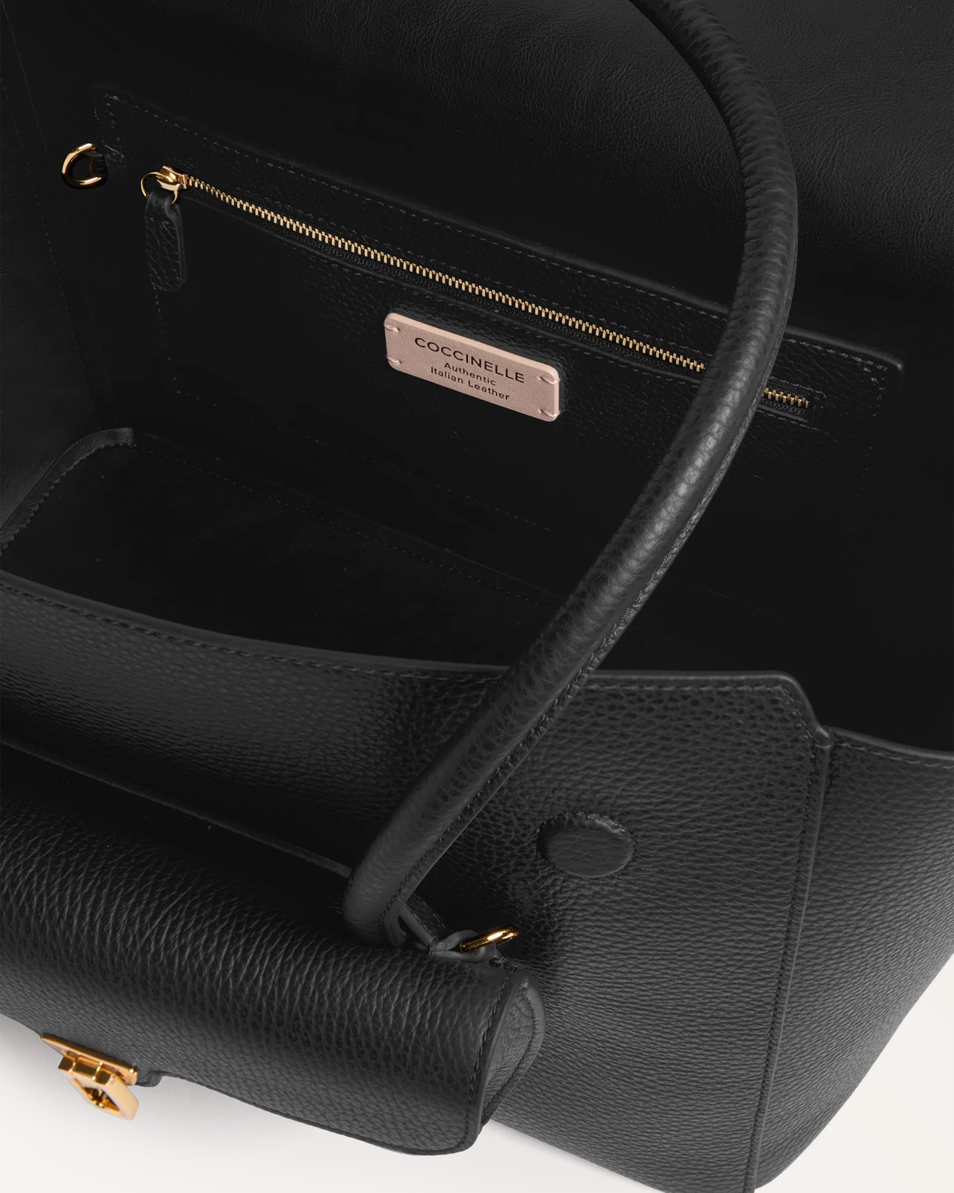 Handbag Grained Leather Noir