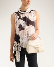 Shoulder Bag With Fl Ivory