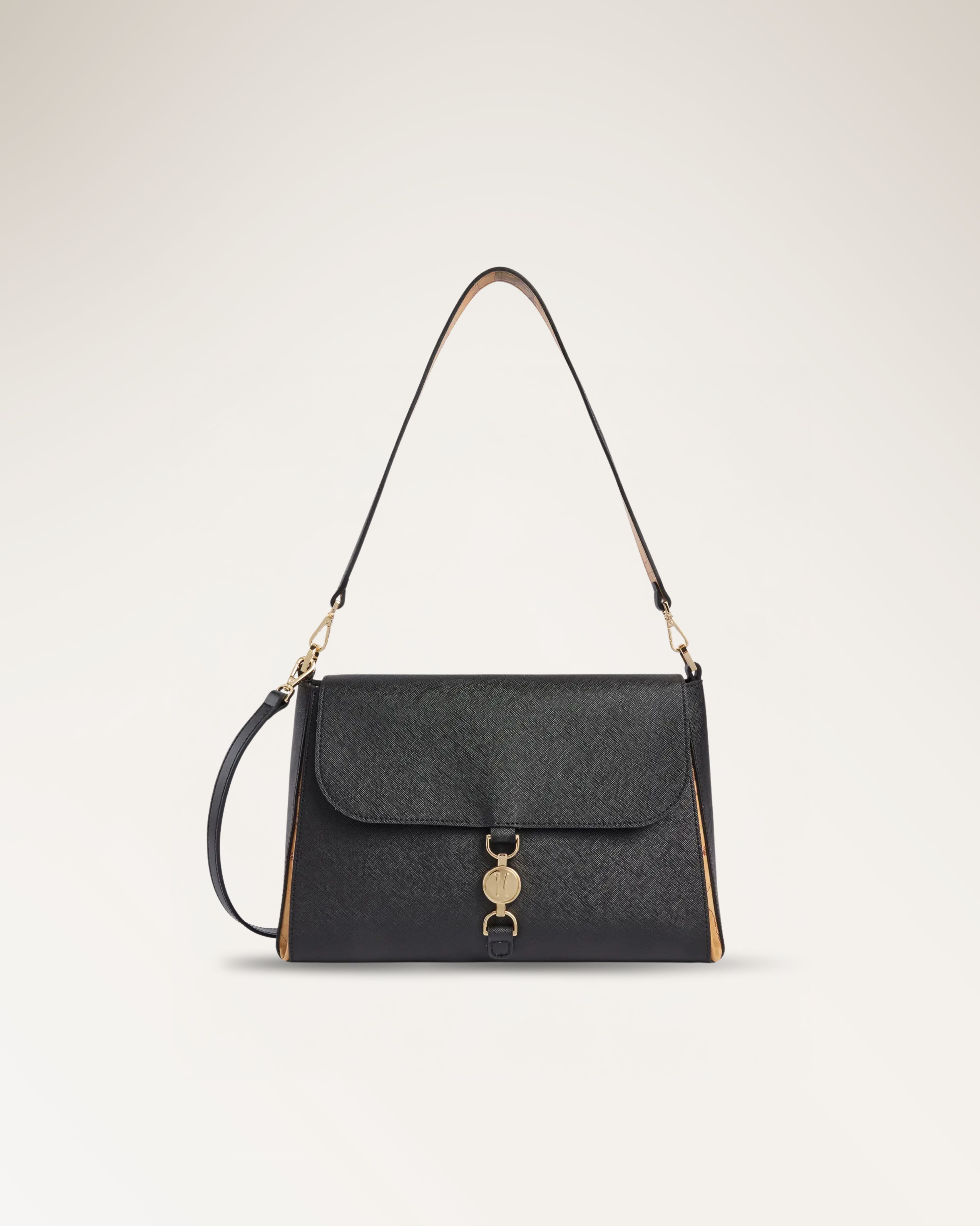 Shoulder Bag With Fl Black